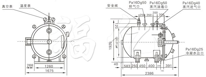 圓形靜態(tài)真空干燥機結構示意圖